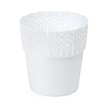 Plastový květináč krajka Bella 130 mm, bílý