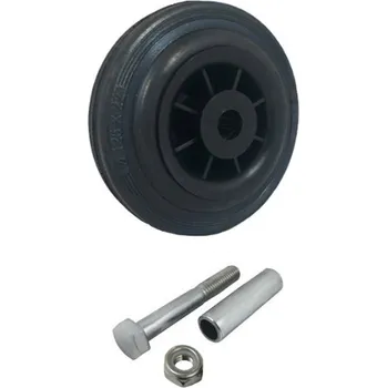 Pojezdové kolečko Pryžové nerezové kolo s plastovým diskem a montážní sestavou 125 mm