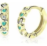 Cutie Jewellery Dětské kruhové náušnice ze žlutého zlata C3339-80-X-1 světle zelená + 2 měsíce na vrácení zboží