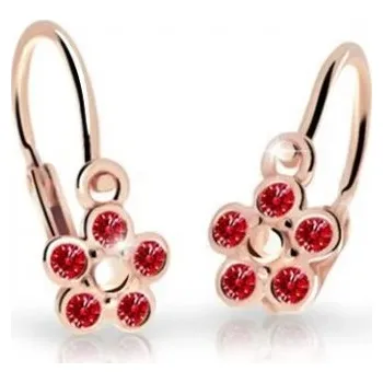Náušnice Cutie Jewellery Dětské kytičkové náušnice z růžového zlata C2744-10-X-4 červená + 2 měsíce na vrácení zboží