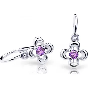 Náušnice Cutie Jewellery Dětské náušnice z bílého zlata C2013-10-X-2 fialová + 2 měsíce na vrácení zboží