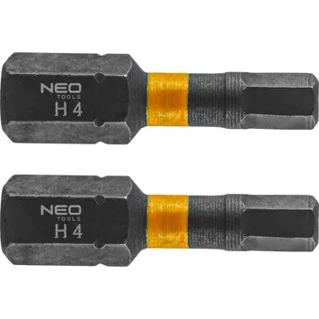 Bit NEO TOOLS Rázové bity HEX4 x 25 mm, 2 ks