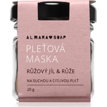Pleťová maska Almara Soap Face Pink Clay & Rose zklidňující pleťová maska pro velmi suchou a citlivou pleť 20 g