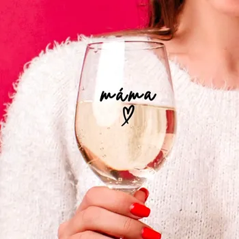 Sklenice Ahome CZ Čirá sklenice na víno 450 ml - Máma srdce