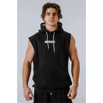 Pánská mikina NEBBIA Mikina bez rukávů HERO Černá XXL