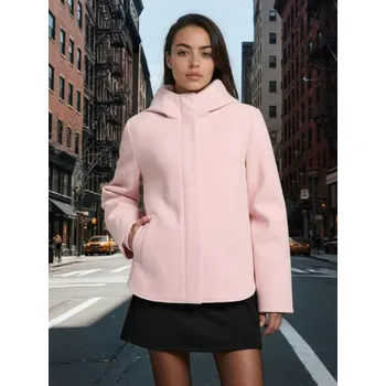 Dámský kabát Sinsay - Bunda s kapucí - pastelová růžová - 326HC-03X - 326HC-03X-M