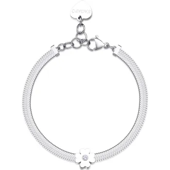 Náramek S'Agapõ Ocelový náramek Květina s krystalem Click SCK246 + 2 měsíce na vrácení zboží