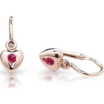 Náušnice Cutie Jewellery Dětské náušnice z růžového zlata C1556-10-X-4 červená + 2 měsíce na vrácení zboží