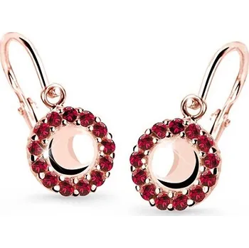 Náušnice Cutie Jewellery Dětské náušnice z růžového zlata C2750-10-X-4 červená + 2 měsíce na vrácení zboží