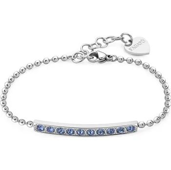 Náramek S'Agapõ Třpytivý ocelový náramek s modrými krystaly Dazzly SDZ14 + 2 měsíce na vrácení zboží