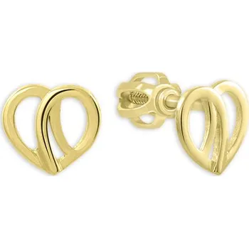 Náušnice Soliter Minimalistické náušnice ze žlutého zlata Srdíčka 231 001 00661 + 2 měsíce na vrácení zboží