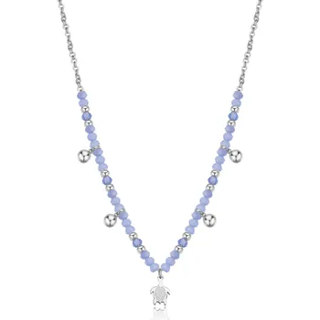 Módní doplněk S'Agapõ Ocelový korálkový náhrdelník s přívěsky Želva Glint SGI02 + 2 měsíce na vrácení zboží