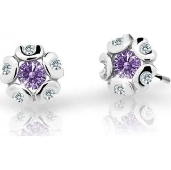 Náušnice Cutie Jewellery Dětské náušnice z bílého zlata C2178-30-X-2 fialová + 2 měsíce na vrácení zboží