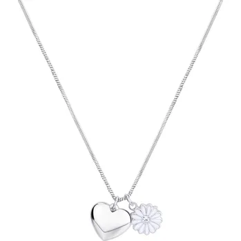Módní doplněk S'Agapõ Jemný náhrdelník se srdíčkem a sedmikráskou Feelings SFE01 + 2 měsíce na vrácení zboží