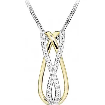 Módní doplněk Silver Cat Propracovaný stříbrný náhrdelník se zirkony SC507 (řetízek, přívěsek) + 2 měsíce na vrácení zboží