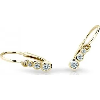 Náušnice Cutie Jewellery Zlaté dětské náušnice C2255-10-X-1 bílá + 2 měsíce na vrácení zboží