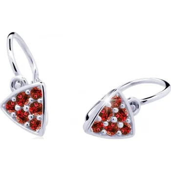 Náušnice Cutie Jewellery Třpytivé dětské náušnice z bílého zlata C2207-10-X-2 červená + 2 měsíce na vrácení zboží