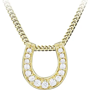 Módní doplněk Silver Cat Třpytivý pozlacený náhrdelník Podkova SC545 (řetízek, přívěsek) + 2 měsíce na vrácení zboží