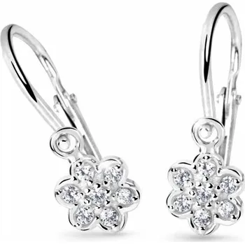 Náušnice Cutie Diamonds Dětské náušnice z bílého zlata Kytičky s brilianty DC2746-10-00-X-2 + 2 měsíce na vrácení zboží