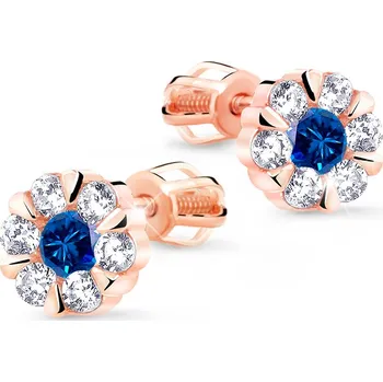 Náušnice Cutie Diamonds Skvostné náušnice z růžového zlata se safíry a diamanty DZ8039-30-SF-X-4 + 2 měsíce na vrácení zboží
