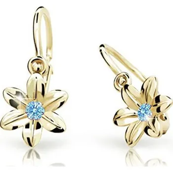 Náušnice Cutie Jewellery Zlaté dětské náušnice C1993-10-X-1 světle modrá + 2 měsíce na vrácení zboží