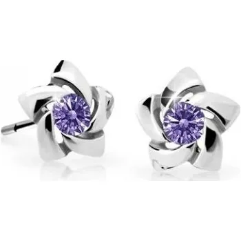 Náušnice Cutie Jewellery Dětské náušnice z bílého zlata C2201-30-X-2 fialová + 2 měsíce na vrácení zboží