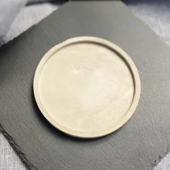 Čajovna Betonový podtácek přírodní 10 cm průměr 10 cm, ruční výroba v ČR, s impregnací, na svíčky i hrneček