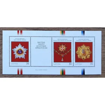 Poštovní známka LOTYŠSKO ** aršík Bl 24, řády, r. 2008