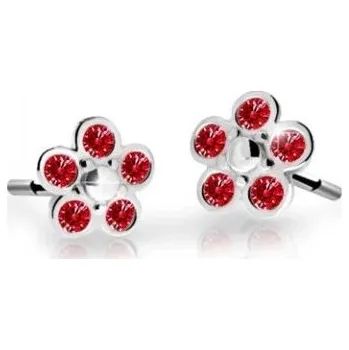 Náušnice Cutie Jewellery Dětské kytičkové náušnice z bílého zlata C2744-30-X-2 červená + 2 měsíce na vrácení zboží