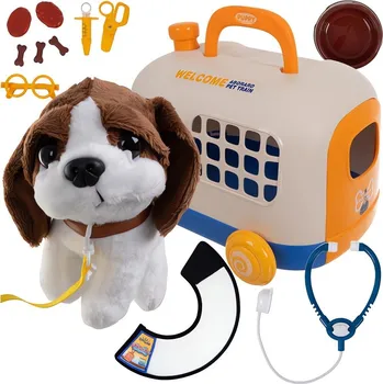 plyšák ISO 26551 Sada malého veterináře s plyšovým pejskem a příslušenstvím