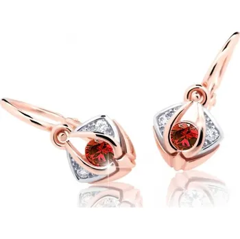 Náušnice Cutie Jewellery Krásné dětské náušnice z růžového zlata C2217-10-X-4 červená + 2 měsíce na vrácení zboží
