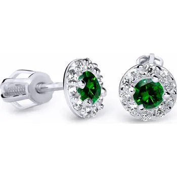Náušnice Cutie Diamonds Luxusní náušnice z bílého zlata se smaragdy a diamanty DZ60167-30-SM-X-2 + 2 měsíce na vrácení zboží