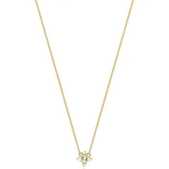 Módní doplněk S'Agapõ Půvabný pozlacený náhrdelník Hvězda s krystalem Click SCK06 + 2 měsíce na vrácení zboží