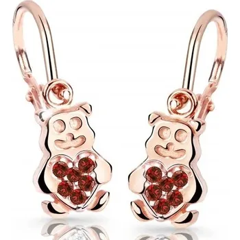 Náušnice Cutie Jewellery Dětské náušnice z růžového zlata Medvídci C2751-10-X-4 červená + 2 měsíce na vrácení zboží