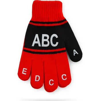 Rukavice xcena Rukavice černočervené strečové abc Velikost: uni