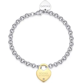 Náramek S'Agapõ Stylový bicolor náramek se srdíčkem Be My Always SBM82 + 2 měsíce na vrácení zboží