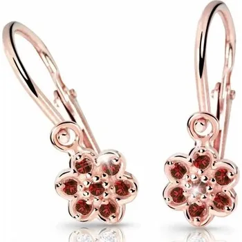 Náušnice Cutie Jewellery Dětské náušnice z růžového zlata C2746-10-X-4 červená + 2 měsíce na vrácení zboží