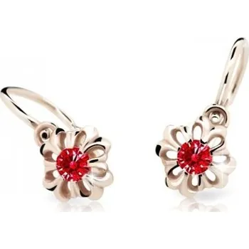 Náušnice Cutie Jewellery Něžné dětské náušnice z růžového zlata C2208-10-X-4 červená + 2 měsíce na vrácení zboží