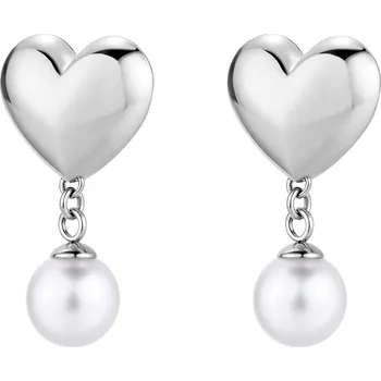 Módní doplněk S'Agapõ Moderní srdcové náušnice s perličkami Stellar SSE47 + 2 měsíce na vrácení zboží
