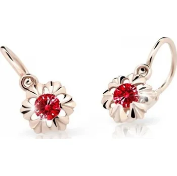 Náušnice Cutie Jewellery Dětské náušnice z růžového zlata C2213-10-X-4 červená + 2 měsíce na vrácení zboží