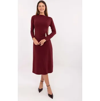 Dámské šaty Elegantní šaty se sponami Italy Fashion bordó EU velikost: Univerzální