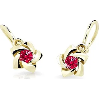 Náušnice Cutie Jewellery Zlaté dětské náušnice C2201-10-X-1 červená + 2 měsíce na vrácení zboží