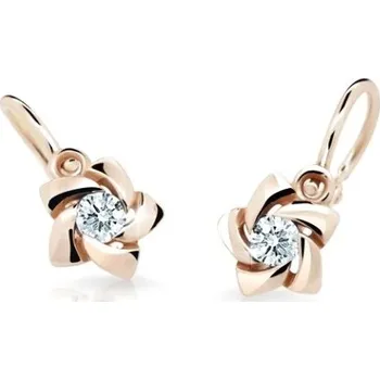 Náušnice Cutie Diamonds Slušivé dětské náušnice z růžového zlata s brilianty DC2201-10-00-X-4 + 2 měsíce na vrácení zboží