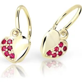 Náušnice Cutie Jewellery Dětské náušnice ze žlutého zlata C2160-10-X-1 červená + 2 měsíce na vrácení zboží