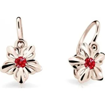Náušnice Cutie Jewellery Dětské kytičkové náušnice z růžového zlata C2238-10-X-4 červená + 2 měsíce na vrácení zboží