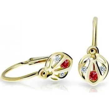 Náušnice Cutie Jewellery Slušivé dětské náušnice ze žlutého zlata C2265-10-X-1 červená + 2 měsíce na vrácení zboží