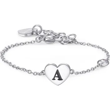 Náramek S'Agapõ Stříbrný ocelový náramek s písmenem A Click SCK118 + 2 měsíce na vrácení zboží