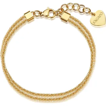 Náramek S'Agapõ Slušivý dvojitý náramek z pozlacené oceli Chunky SHK113 + 2 měsíce na vrácení zboží