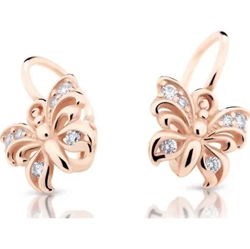 Náušnice Cutie Diamonds Dětské náušnice z růžového zlata Motýlci s brilianty DC2226-10-00-X-4 + 2 měsíce na vrácení zboží