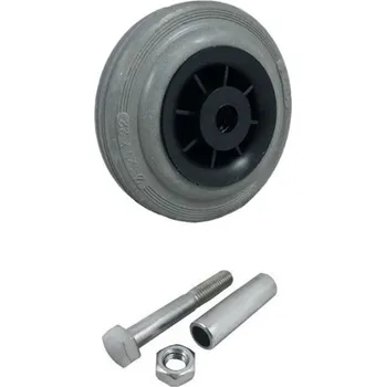 Pojezdové kolečko Pryžové kolo s plastovým diskem a montážní sestavou 125 mm